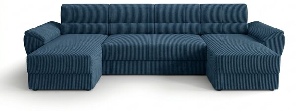 Rozkladacia sedacia súprava do U TAVERO 321x140 cm, tmavomodrá