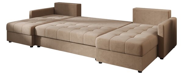 Rozkladacia sedacia súprava do U VENORIA 285x146 cm, béžová + 2 vankúšiky ZDARMA