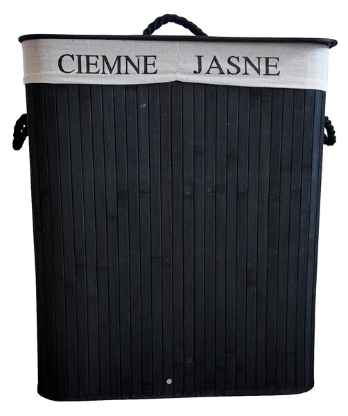TRENDIE Bambusový kôš na prádlo 100l čierny + DARČEK