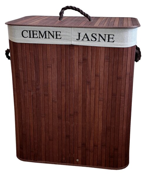 TRENDIE Bambusový kôš na prádlo 100l tmavohnedý + DARČEK