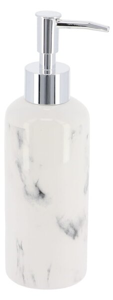 Dávkovač mydla Nardi Marble, biela/s chrómovými prvkami, 260 ml