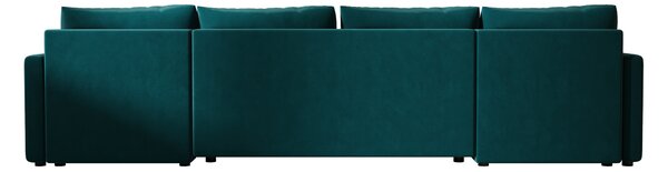 Rozkladacia sedacia súprava do U VENORIA 285x146 cm, petrolejová + 2 vankúšiky ZDARMA