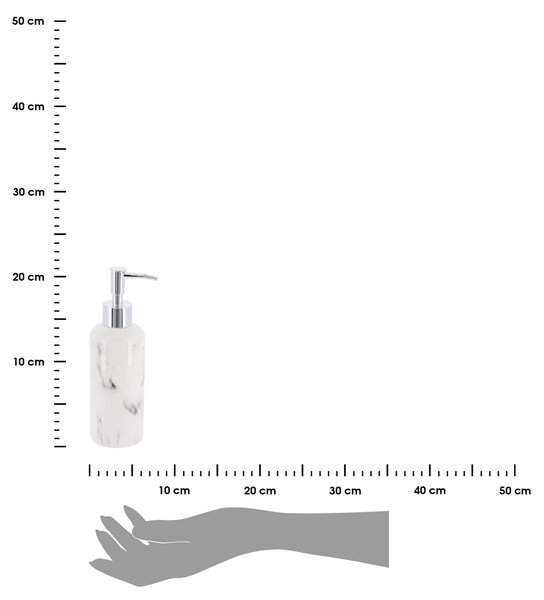 Dávkovač mydla Nardi Marble, biela/s chrómovými prvkami, 260 ml