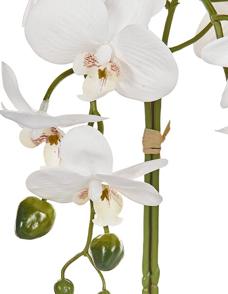 Umelá rastlina v kvetináči orchidea biela a zelená syntetický materiál 42 cm dekorácie doplnky interiér