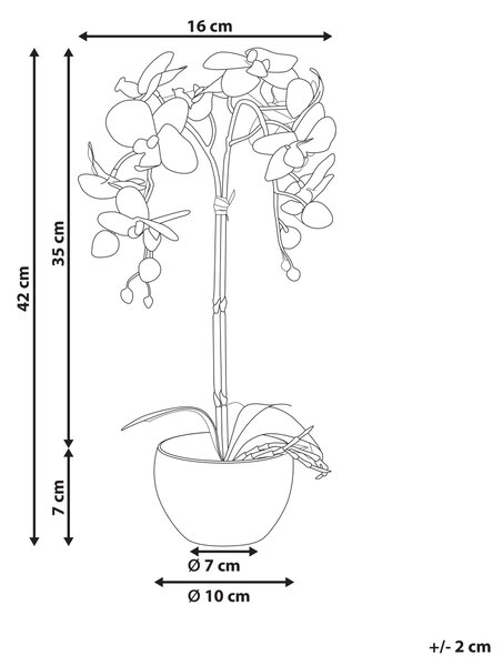 Umelá rastlina v kvetináči orchidea biela a zelená syntetický materiál 42 cm dekorácie doplnky interiér