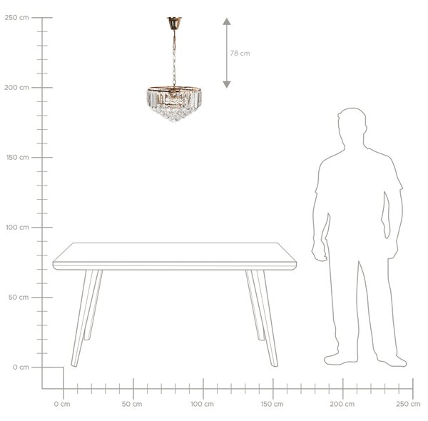 Luster zlatý kovový ⌀ 40 cm závesná lampa sklenený krištáľový glamour štýl obývačka spálňa