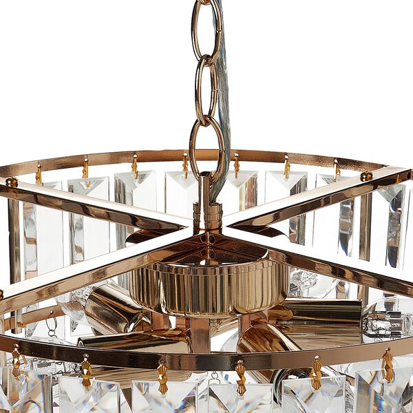 Luster zlatý kovový ⌀ 40 cm závesná lampa sklenený krištáľový glamour štýl obývačka spálňa