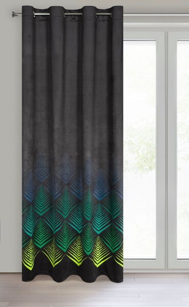 ZATEMŇOVACÍ ZÁVES NA KRÚŽKOCH ANGELINA 140X250 CM ČIERNA