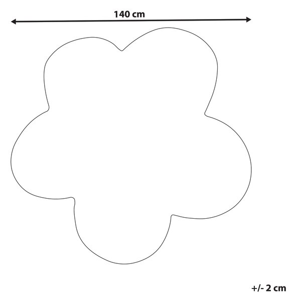 Koberec svetlobéžový vlna 140 x 140 cm nepravidelný tvar kvetu moderný štýl obývacia izba spálňa