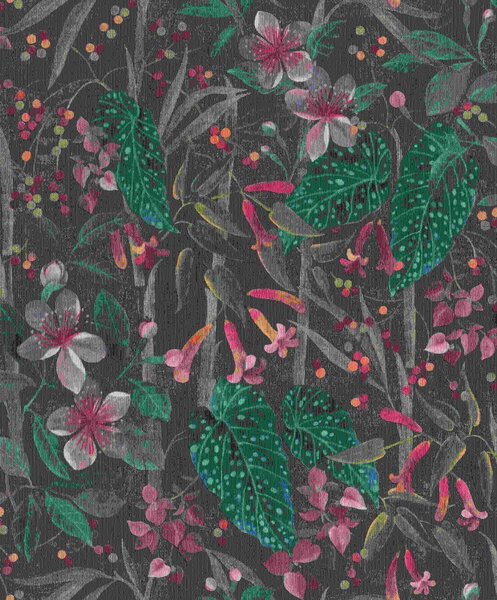 RASCH | Vliesová tapeta na stenu Timeless Selection 538236 | 0,53 x 10,05 m | čierna, viacfarebná