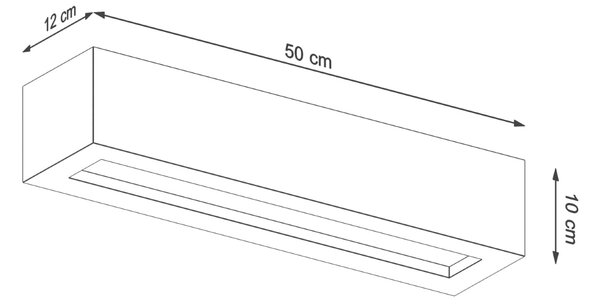 Nástenné svietidlo Vega, 1x betónové tienidlo, (50 cm)