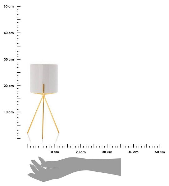 KERAMICKÝ KVETINÁČ SO STOJANOM EMMA SMOOTH 28X13 CM BIELA