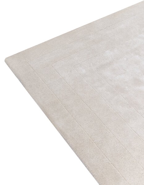 Koberec svetlobéžový viskóza a vlna jednofarebný 160 x 230 cm moderný glamour štýl obývacia izba spálňa