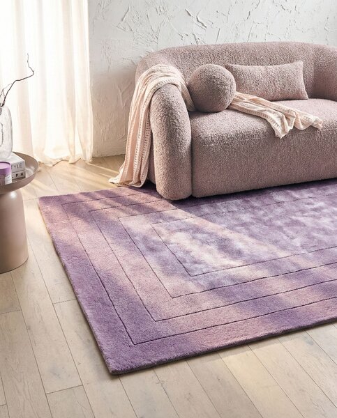 Koberec fialový viskóza a vlna jednofarebný 160 x 230 cm moderný glamour štýl obývacia izba spálňa