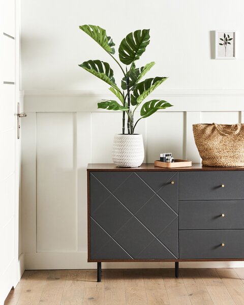 Umelá monstera zelená a čierna syntetický materiál 94 cm dekoratívne príslušenstvo