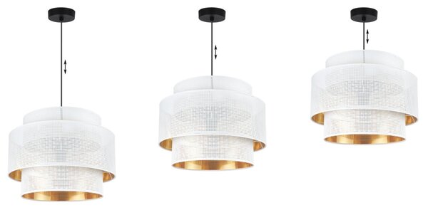 Závesné svietidlo Asti, 1x biele PVC tienidlo, (fi 40cm), g, b