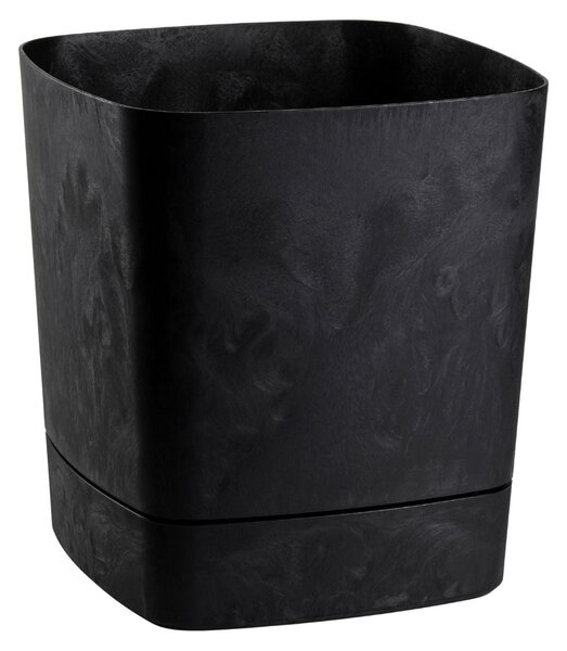 PLASTOVÝ KVETINÁČ CUBI 34X36,5 CM IMITÁCIA BETÓNU ČIERNA