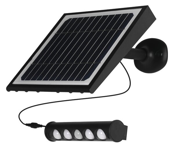 Exteriérové solárne LED svietidlo Talent, 4x LED 8w, čierna, pohybový senzor