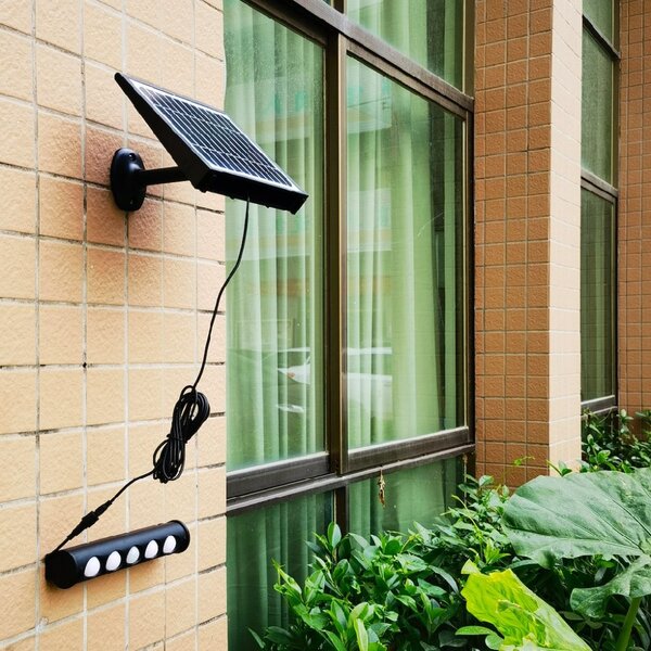 Exteriérové solárne LED svietidlo Talent, 4x LED 8w, čierna, pohybový senzor