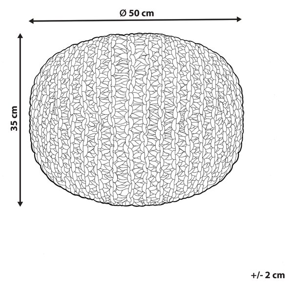 Jutová taburetka prírodná béžová a hnedá okrúhla 50 x 40 cm výplň z polystyrénového granulátu boho bytové doplnky