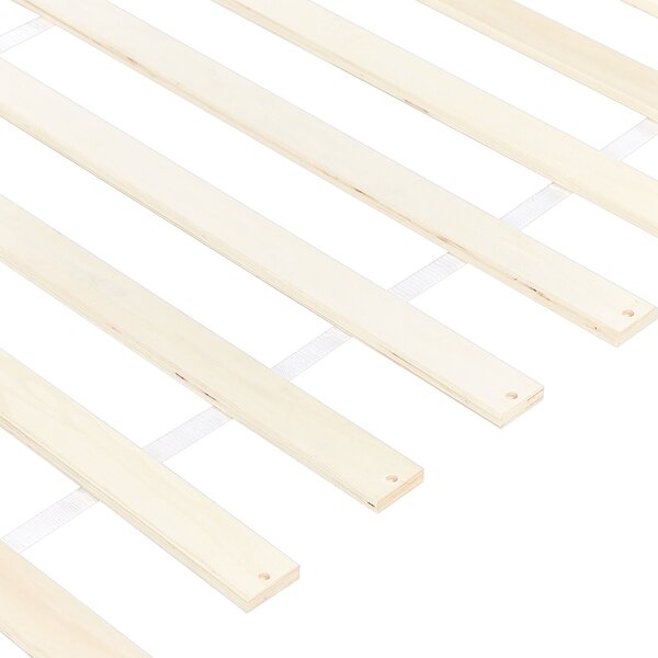 Drevená posteľ prírodné svetlé borovicové drevo MDF brezové drevo 90 x 200 cm rám postele s čelom