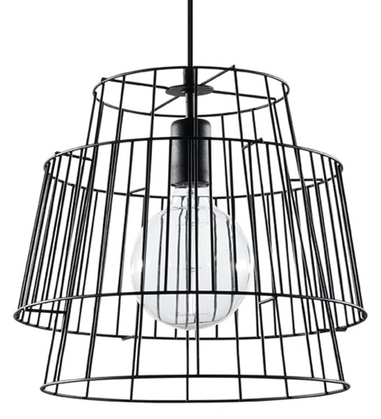 Závesné svietidlo Gate, 1x čierne drôtené tienidlo