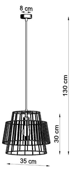 Závesné svietidlo Gate, 1x čierne drôtené tienidlo