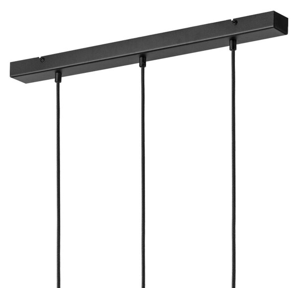 Závesné svietidlo Markus, opálové sklo/dubové drevo, dĺžka 60 cm 3 svetlá., Biela / opálová, Obývacia izba / jedáleň, Sklo, Škandinávsky, Závesné svietidlo