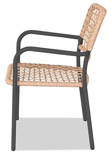 Autronic BALKÓNOVÝ SET 1+2 - z kovu a umelého ratu, hnedo-šedý