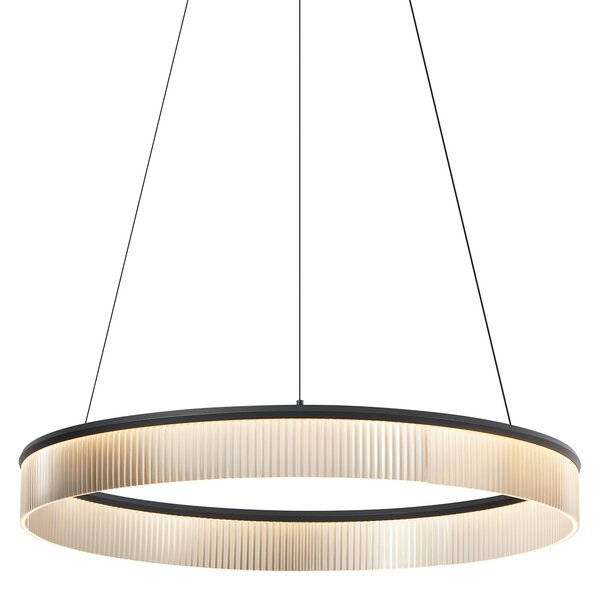 Moderné závesné svietidlo čierne 78 cm vrátane LED s 3-stupňovým stmievaním - Anello Chandelier