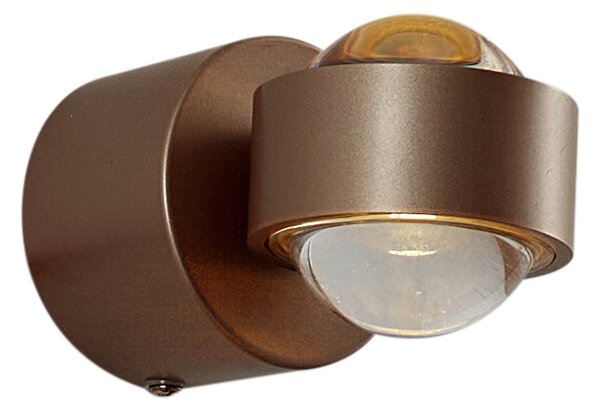 Dizajnové nástenné svietidlo tmavý bronz vrátane LED IP44 - Lens