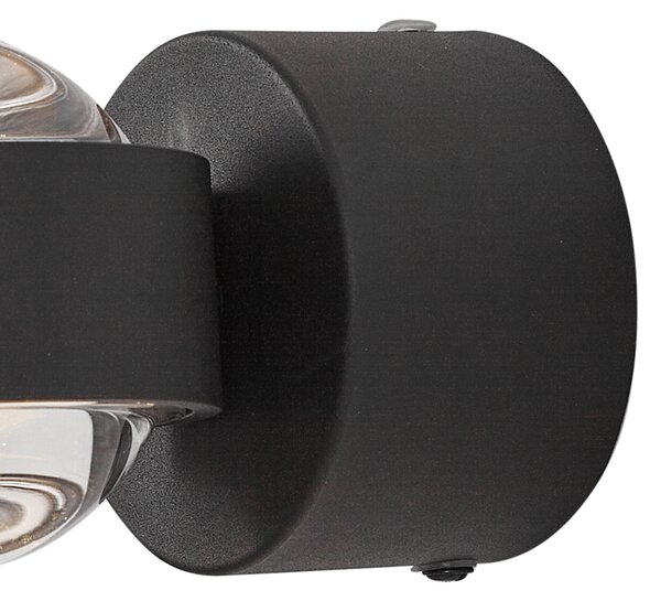 Dizajnové nástenné svietidlo čierne vrátane LED IP44 - Lens