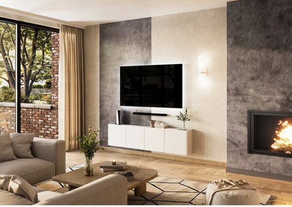 Biely TV stolík 183x45 cm Piana – Germania