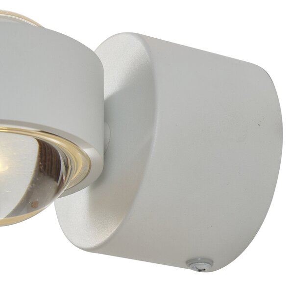 Dizajnové nástenné svietidlo biele vrátane LED IP44 - Lens