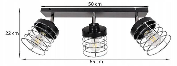 Bodové svietidlo Rasti, 3x drôtené tienidlo (výber z 2 farieb), (možnosť polohovania), ch
