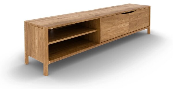 TV stolík z dubového dreva v prírodnej farbe 200x48 cm Twig – The Beds