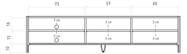 TV stolík z dubového dreva v prírodnej farbe 200x48 cm Twig – The Beds