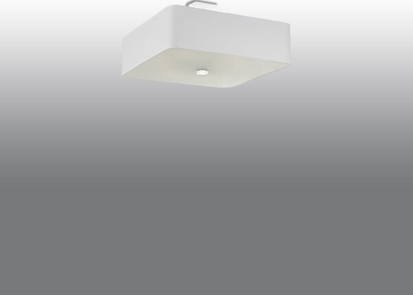 Stropné svietidlo Lokko, 1x biele textilné tienidlo, (biele sklo), (45 cm)
