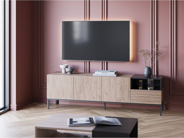 TV stolík v prírodnej farbe 180x55 cm Cailin – Marckeric