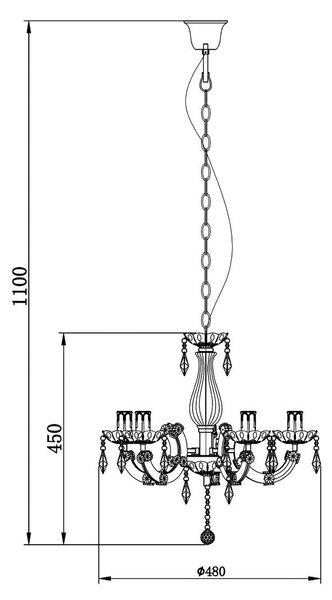 Zuma Line RLD94016-5A závesné stropné svietidlo Magnolia | 40W E14