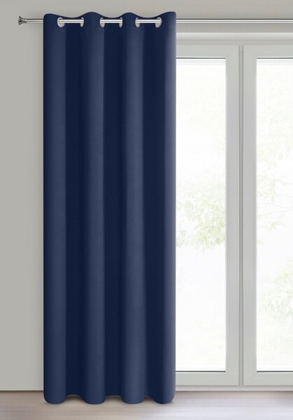 ZATEMŇOVACÍ ZÁVES NA KRÚŽKOCH ADLEY 135X250 CM TMAVOMODRÁ