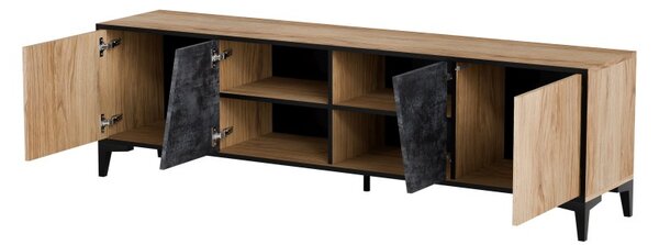 HALMAR TV stolík OVO 180 cm sivý betón/dub antický