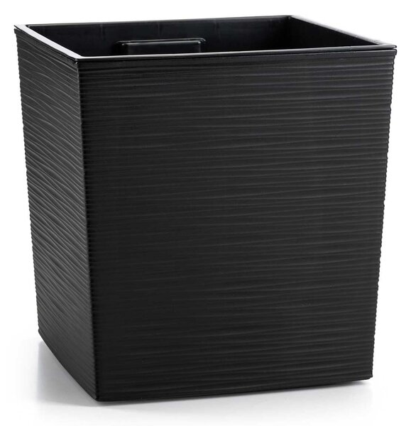 PLASTOVÝ KVETINÁČ FLORE RIFLO 30X30 CM ČIERNA