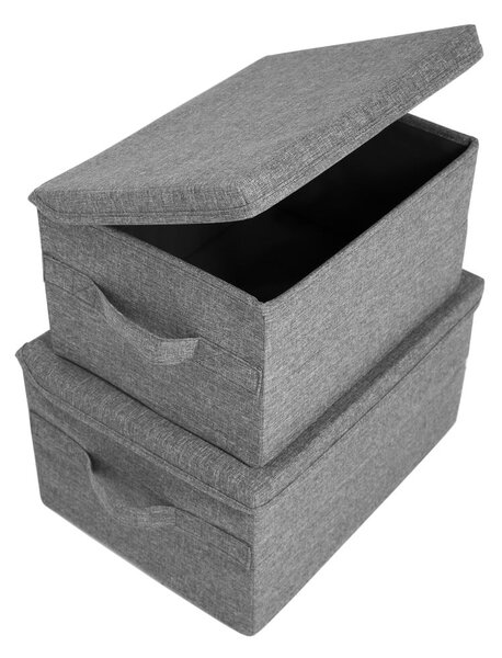 Sivý látkový úložný box s vekom 40x30x22 cm Soft Storage – Bigso