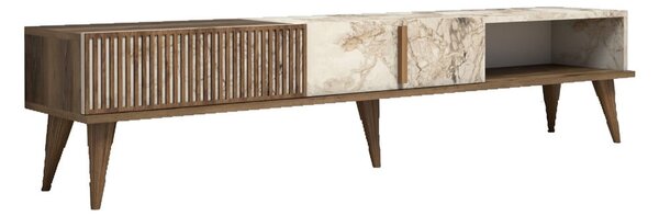 TV stolík v dekore mramoru v prírodnej farbe 180x40 cm Milan – Kalune Design