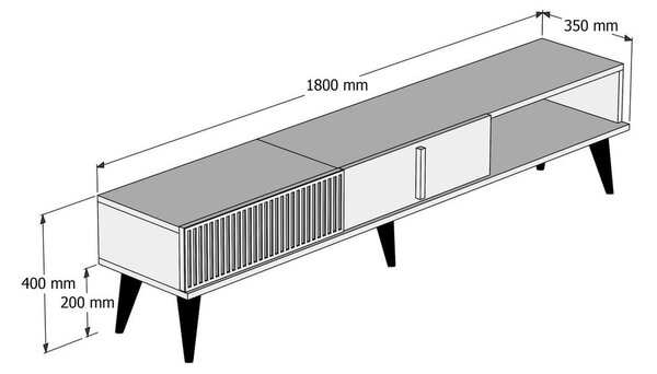 TV stolík v dekore mramoru v prírodnej farbe 180x40 cm Milan – Kalune Design