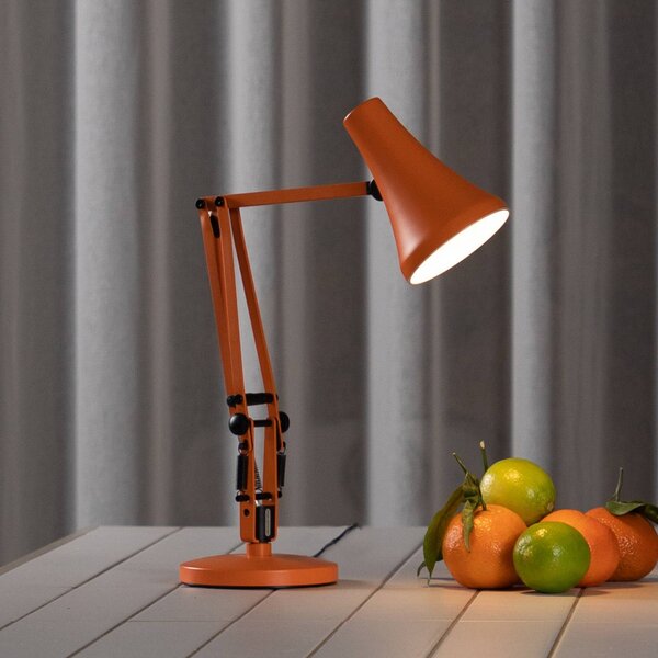 Anglepoise stolová LED lampa 90 MINI VIVID, oranžová, USB, Žltá / oranžová, Pracovňa / Kancelária, Hliník, Industriálny dizajn, Stolová lampa
