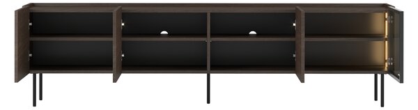 RTV skrinka Dunari 220 cm s kovovými nohami - dub dunin