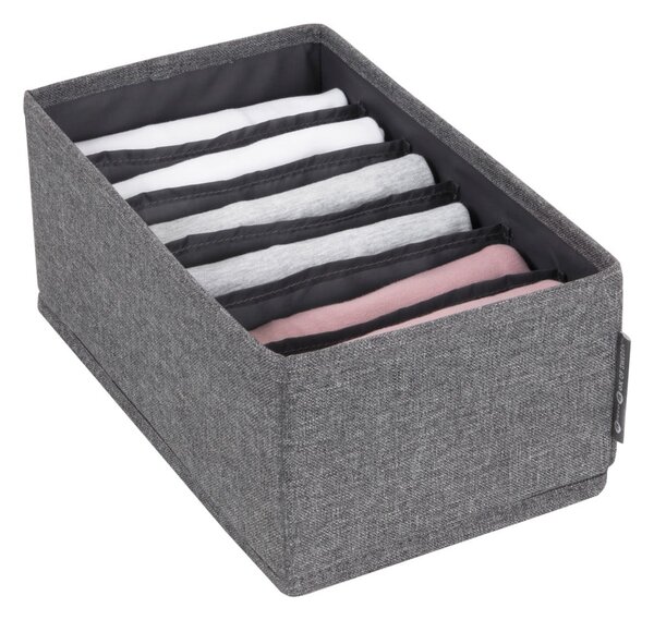 Sivý organizér do zásuvky s priehradkami Bigso Box of Sweden Drawer, 16,5 x 11 cm