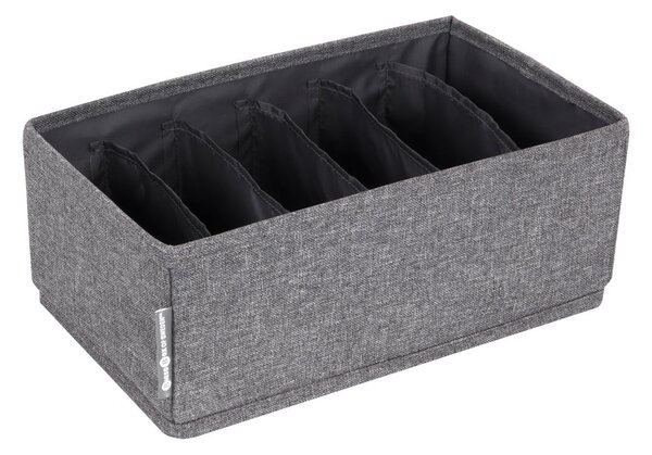 Sivý organizér do zásuvky s priehradkami Bigso Box of Sweden Drawer, 16,5 x 11 cm